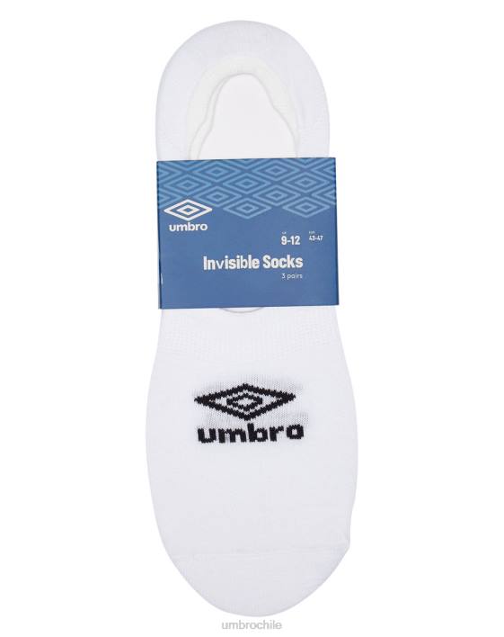 hombres Umbro blanco negro Pack de 3 calcetines invisibles. ropa FTXL255