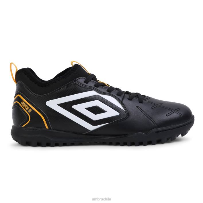 hombres Umbro negro/blanco/azafrán tocco 2 club tf calzado FTXL303