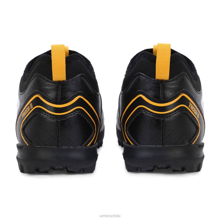 hombres Umbro negro/blanco/azafrán tocco 2 club tf calzado FTXL303