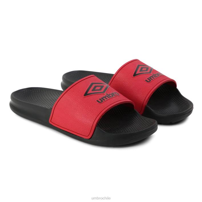 hombres Umbro bermellón/negro chanclas confort squadra calzado FTXL335