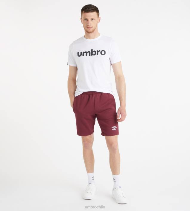 hombres Umbro merlot/blanco pantalón corto estilo jogging activo ropa FTXL204