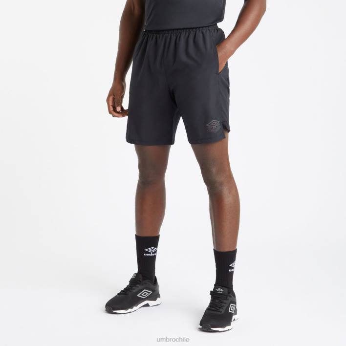 hombres Umbro negro pantalón corto tejido de entrenamiento profesional ropa FTXL198