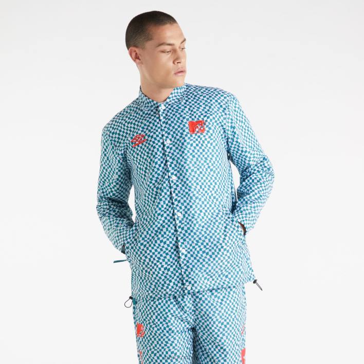 hombres Umbro abeto sombreado/blanco brillante chaqueta de entrenador mtv ropa FTXL229