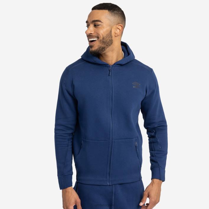 hombres Umbro dos azul marino chaqueta con capucha pro polar elite ropa FTXL243