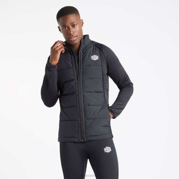 hombres Umbro negro chaqueta térmica de entrenamiento profesional ropa FTXL239