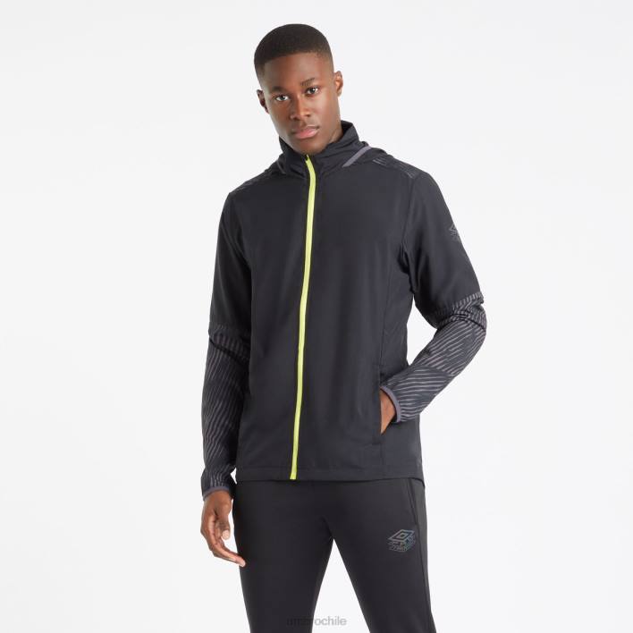 hombres Umbro negro/periscopio/lima chaqueta de ducha con gráfico de entrenamiento profesional ropa FTXL234