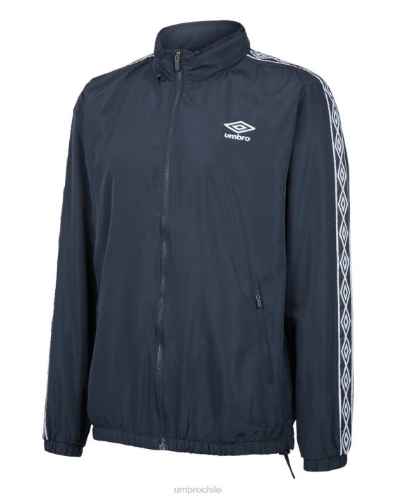 hombres Umbro tinta china/blanco chaqueta impermeable ligera de estilo activo ropa FTXL242
