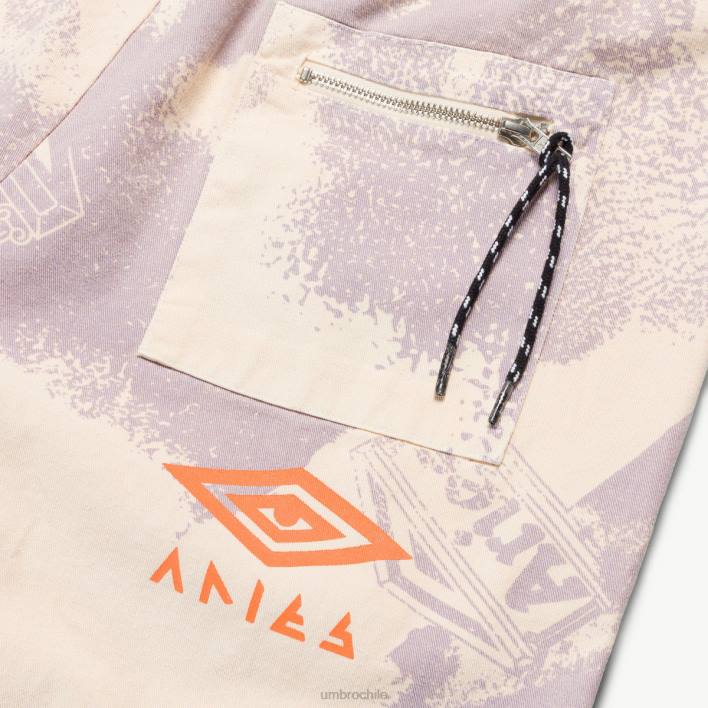 hombres Umbro lila/crema/negro pantalones de dril de algodón aries pro 64 ropa FTXL192