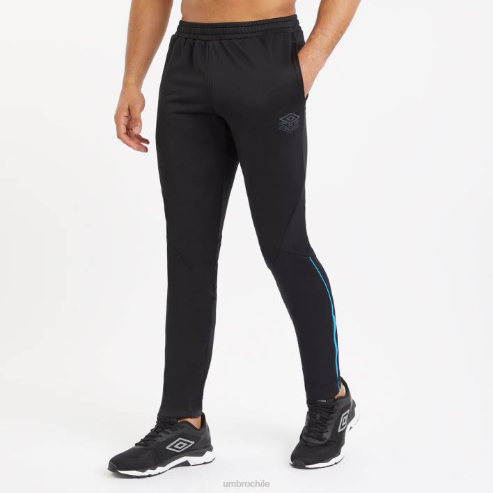 hombres Umbro negro/azul malibu pantalón de entrenamiento profesional de poliéster ropa FTXL162