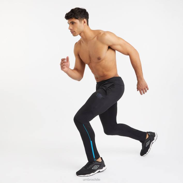 hombres Umbro negro/azul malibu pantalón de entrenamiento profesional de poliéster ropa FTXL162