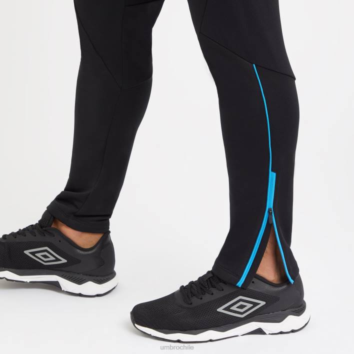 hombres Umbro negro/azul malibu pantalón de entrenamiento profesional de poliéster ropa FTXL162