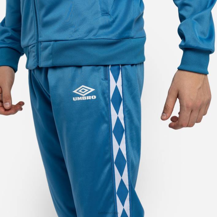 hombres Umbro vallarta azul/blanco pantalones de tricot con cinta de diamantes ropa FTXL180