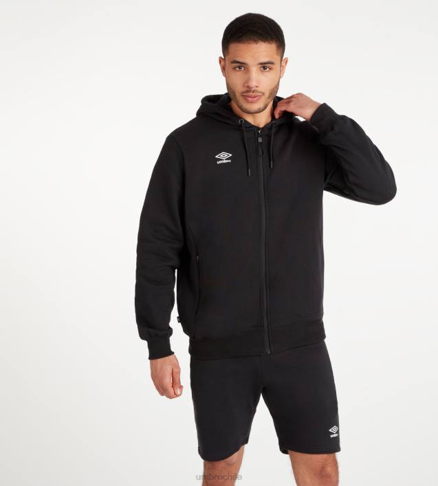 hombres Umbro blanco negro sudadera con capucha de club ocio zt ropa FTXL134