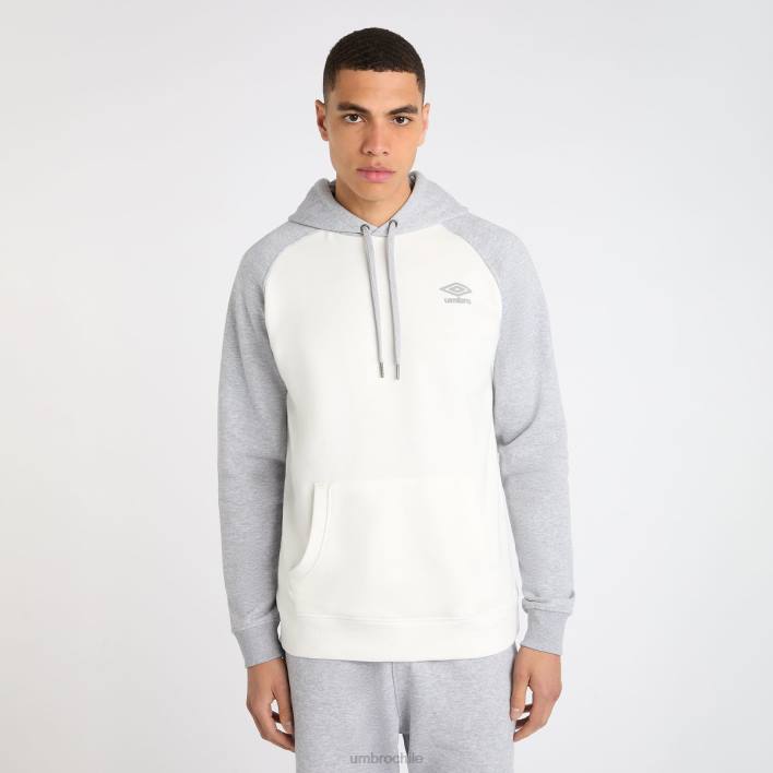 hombres Umbro crudo/gris jaspeado capucha raglán central ropa FTXL122