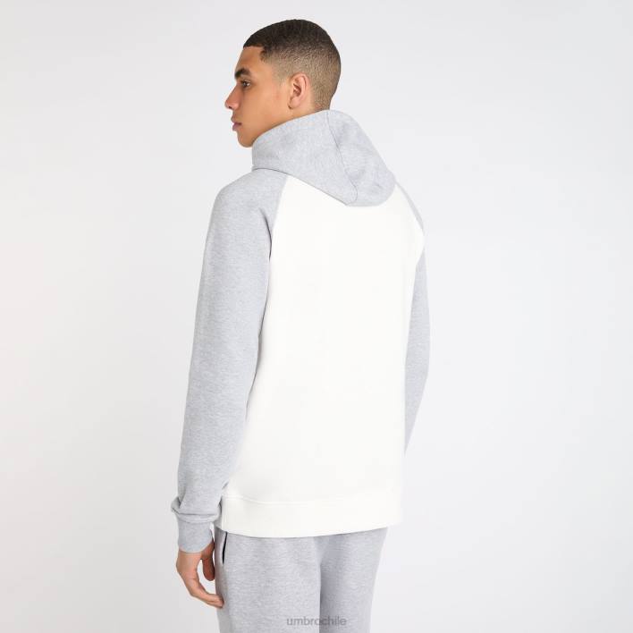 hombres Umbro crudo/gris jaspeado capucha raglán central ropa FTXL122