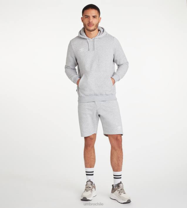 hombres Umbro gris jaspeado/blanco club de ocio con capucha ropa FTXL130