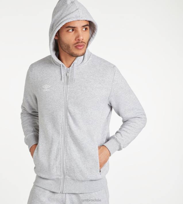 hombres Umbro gris jaspeado/blanco sudadera con capucha de club ocio zt ropa FTXL135