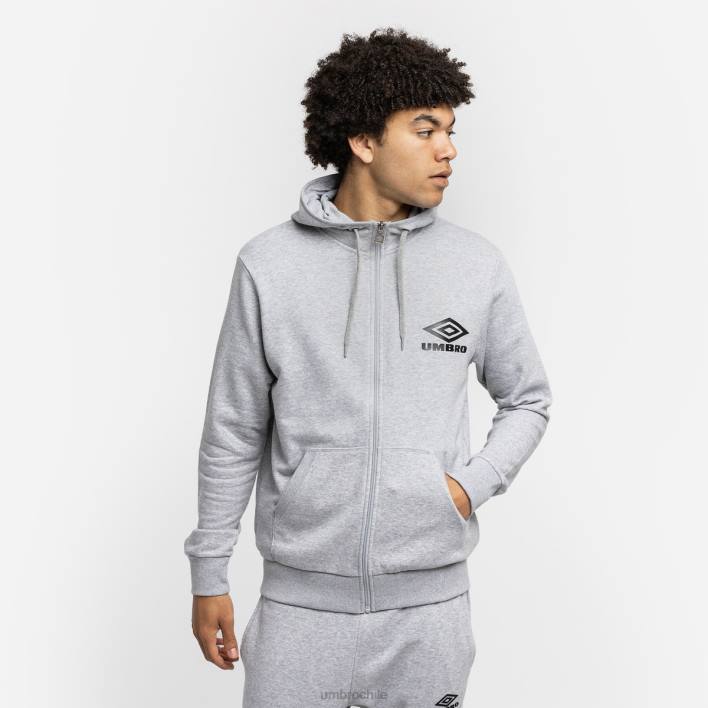 hombres Umbro gris jaspeado/negro capucha de diamante zt ropa FTXL143