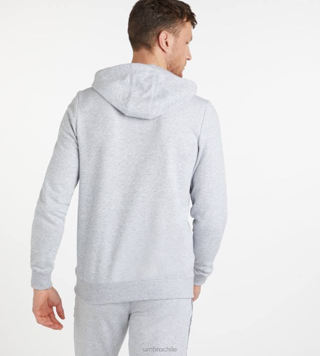hombres Umbro gris jaspeado/negro sudadera con capucha y logo grande - loopback ropa FTXL96