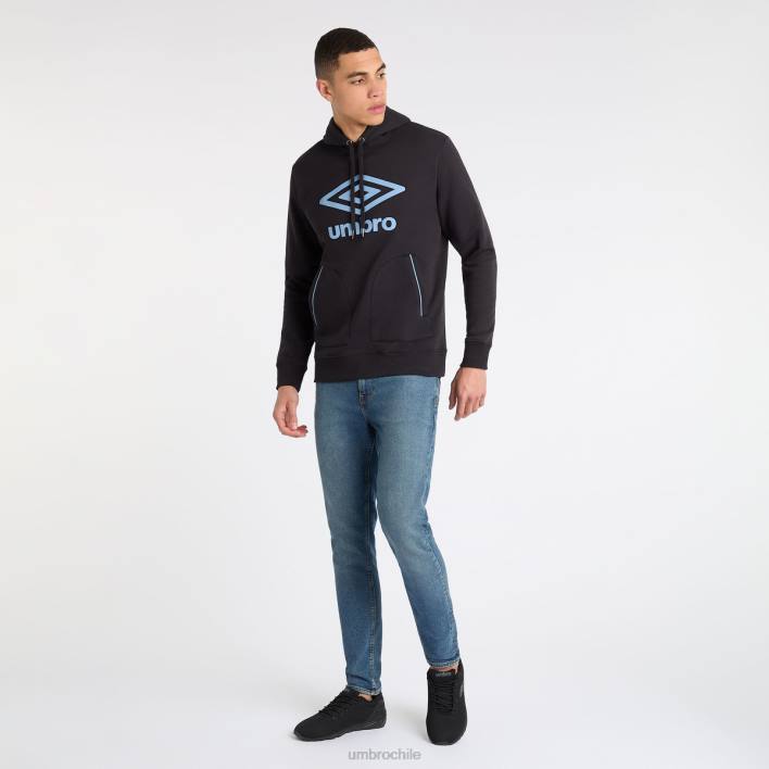 hombres Umbro negro/encanto capó central ropa FTXL118