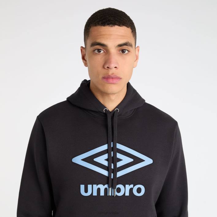hombres Umbro negro/encanto capó central ropa FTXL118