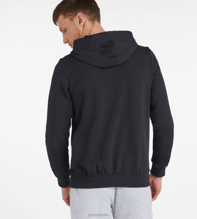 hombres Umbro negro sudadera con capucha y logo grande - loopback ropa FTXL97