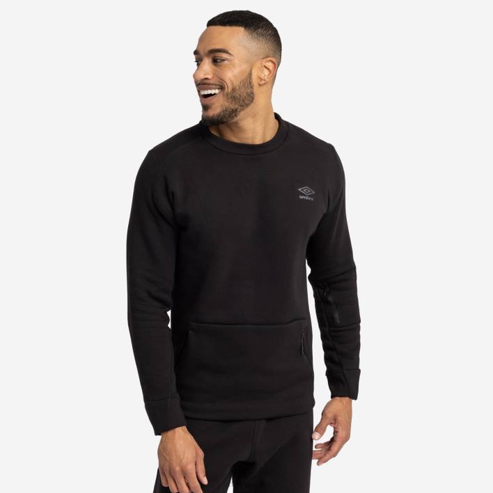 hombres Umbro negro sudadera pro polar elite ropa FTXL153