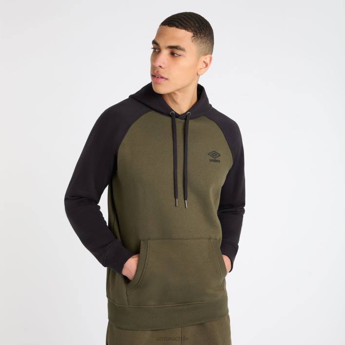 hombres Umbro noche del bosque/negro capucha raglán central ropa FTXL121