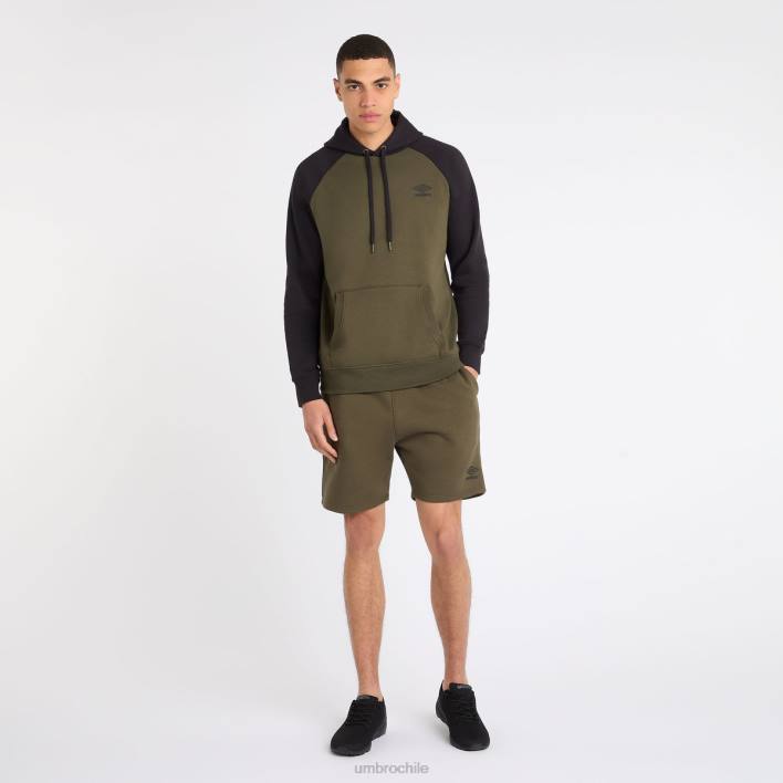 hombres Umbro noche del bosque/negro capucha raglán central ropa FTXL121