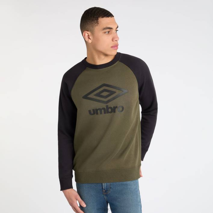 hombres Umbro noche del bosque/negro sudadera raglán central ropa FTXL114