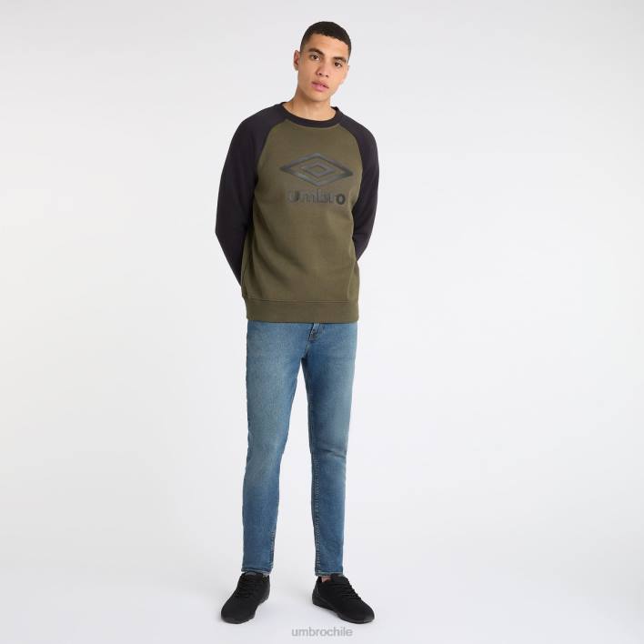 hombres Umbro noche del bosque/negro sudadera raglán central ropa FTXL114