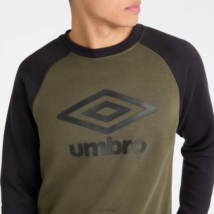 hombres Umbro noche del bosque/negro sudadera raglán central ropa FTXL114