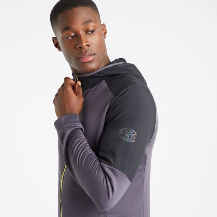 hombres Umbro periscopio/negro/lima sudadera con capucha pro-training hybrid fz ropa FTXL150
