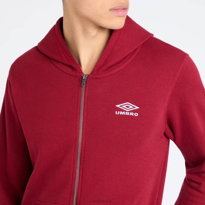 hombres Umbro ruibarbo/salto ángel sudadera con capucha y cremallera ropa FTXL107