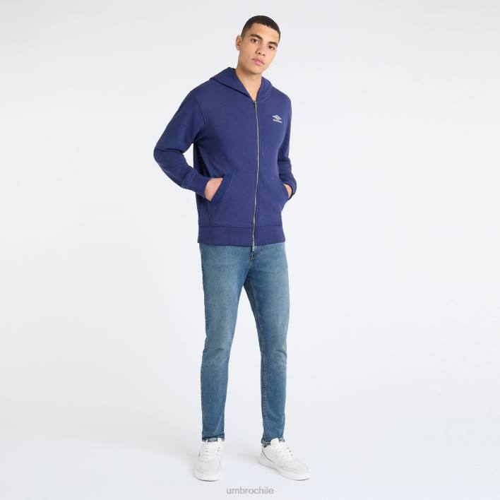 hombres Umbro vela de medianoche/crudo sudadera con capucha y cremallera ropa FTXL106