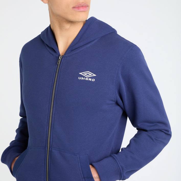 hombres Umbro vela de medianoche/crudo sudadera con capucha y cremallera ropa FTXL106