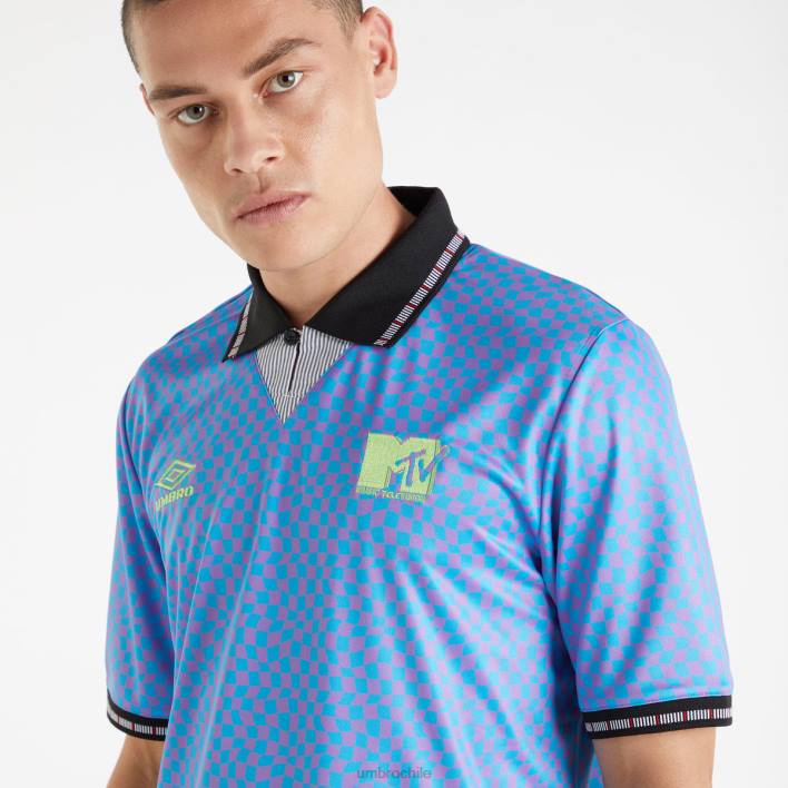 hombres Umbro azul malibu/reyezuelo hada camiseta mtv ropa FTXL93