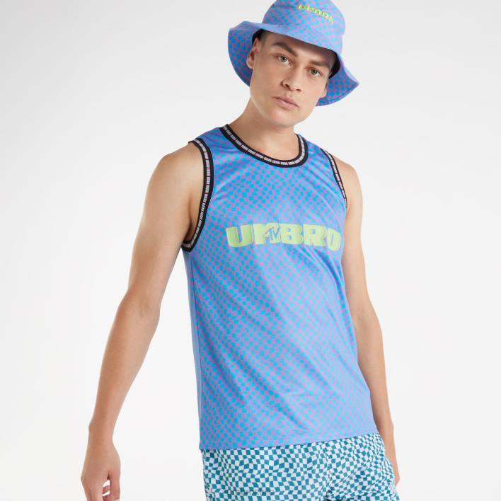 hombres Umbro azul malibu/reyezuelo hada chaleco mtv ropa FTXL25