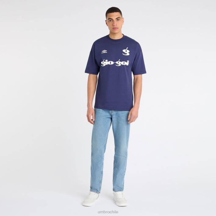 hombres Umbro azul patriota/malvavisco camiseta con logo de gio goi ropa FTXL65