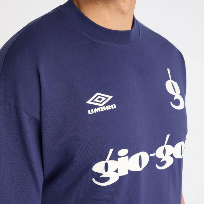 hombres Umbro azul patriota/malvavisco camiseta con logo de gio goi ropa FTXL65