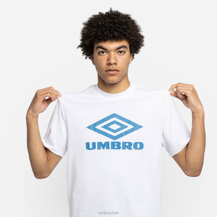 hombres Umbro blanco/azul vallarta camiseta con logo de diamante ropa FTXL69