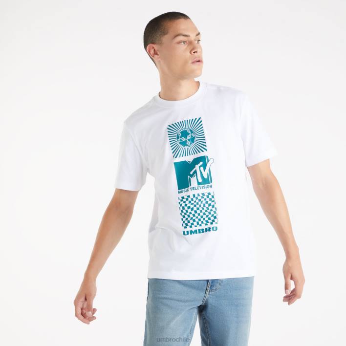 hombres Umbro blanco brillante camiseta gráfica mtv ropa FTXL20