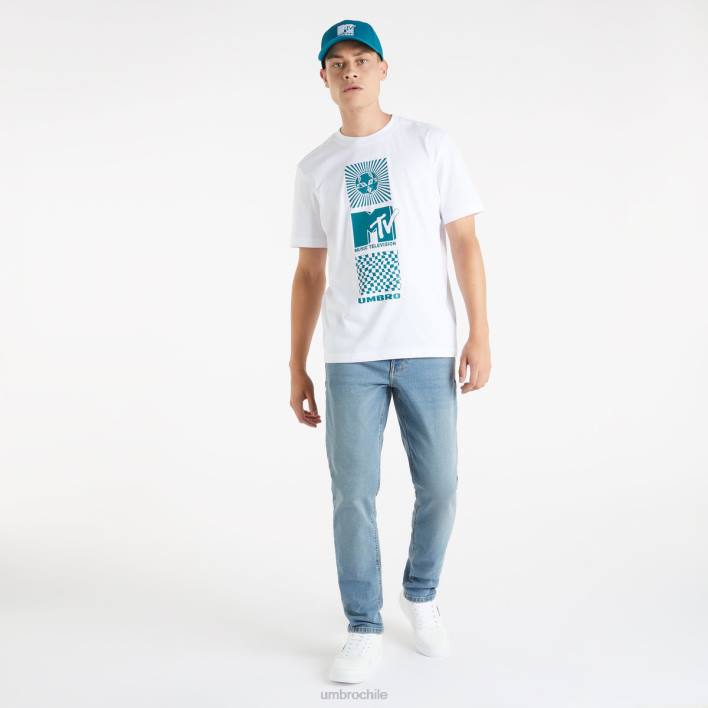 hombres Umbro blanco brillante camiseta gráfica mtv ropa FTXL20