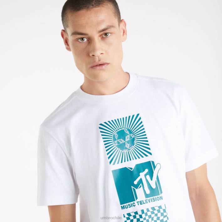 hombres Umbro blanco brillante camiseta gráfica mtv ropa FTXL20