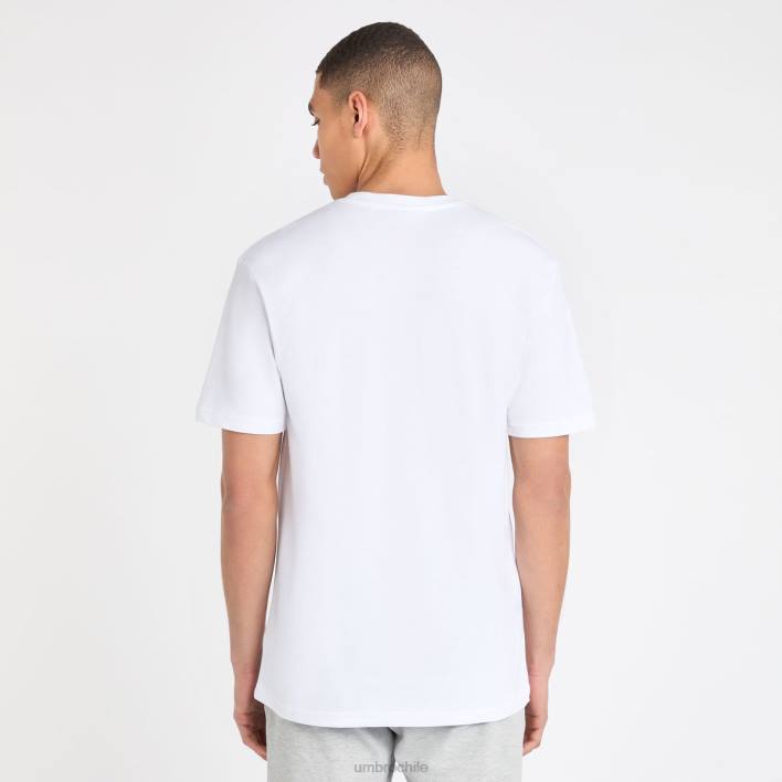 hombres Umbro blanco camiseta de piqué estilo deportivo ropa FTXL49