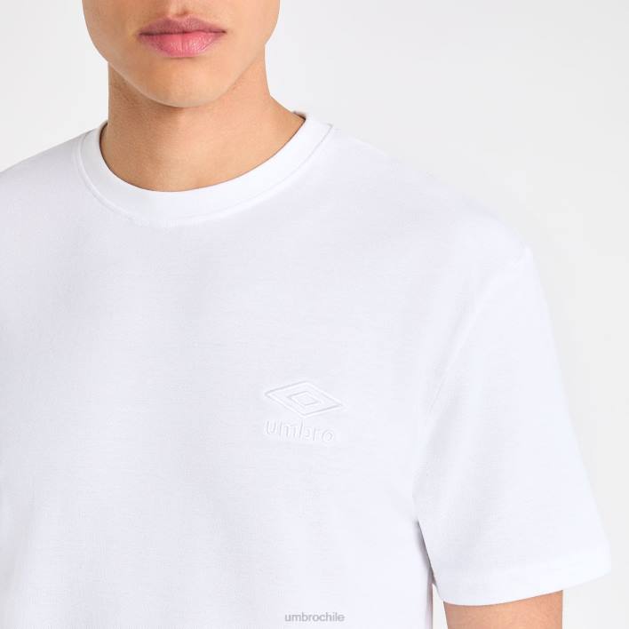 hombres Umbro blanco camiseta de piqué estilo deportivo ropa FTXL49