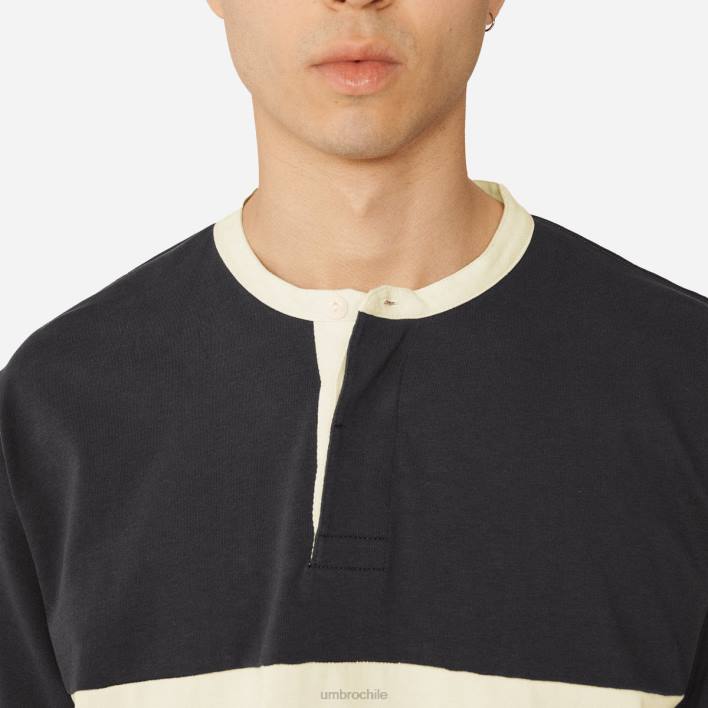 hombres Umbro blazer azul marino/crema cannoli camiseta de rugby con cuello henley ymc ropa FTXL88