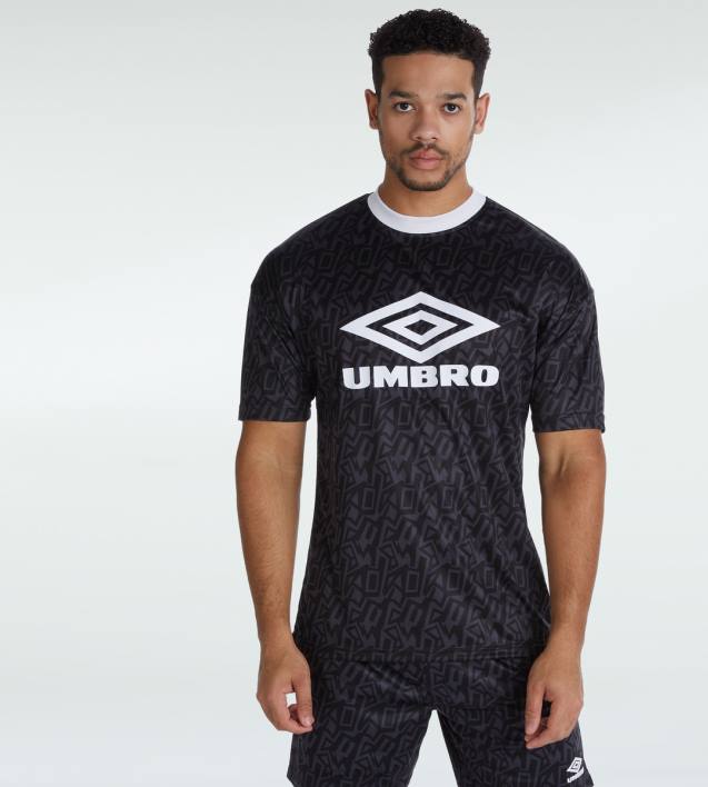 hombres Umbro carbono/blanco camiseta de graffiti ropa FTXL83
