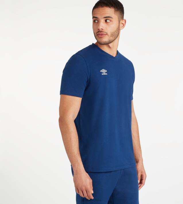 hombres Umbro dos azul marino/blanco camiseta club de ocio ropa FTXL52