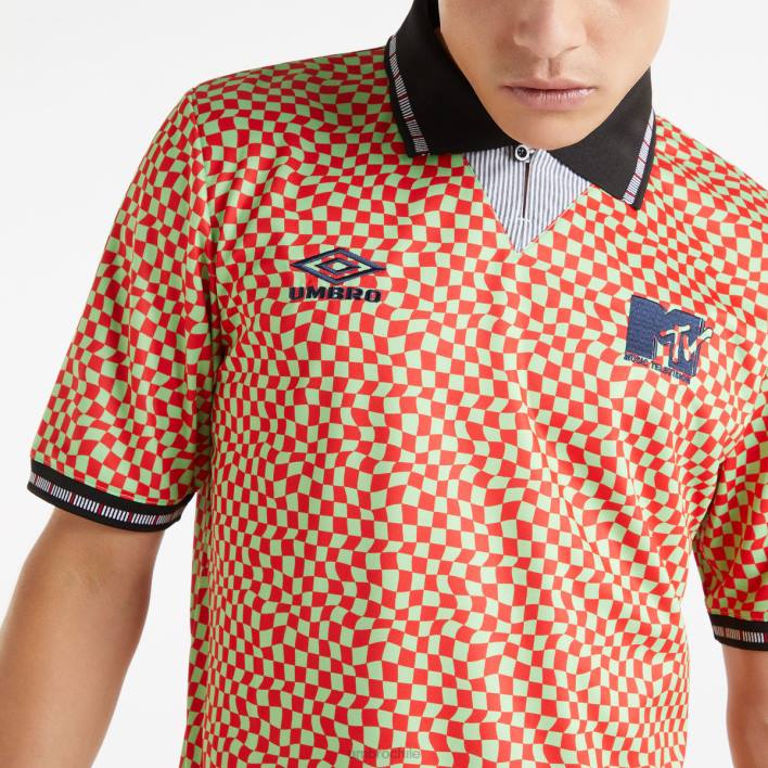 hombres Umbro lima jade/escarlata llama camiseta mtv ropa FTXL7